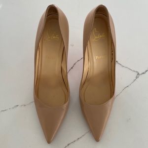 Christian Louboutin “Kate” nude pointy toe heel